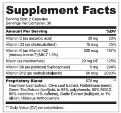 Cardio Shield Supplement Facts