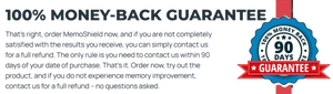 MemoShield Money Back Guarantee